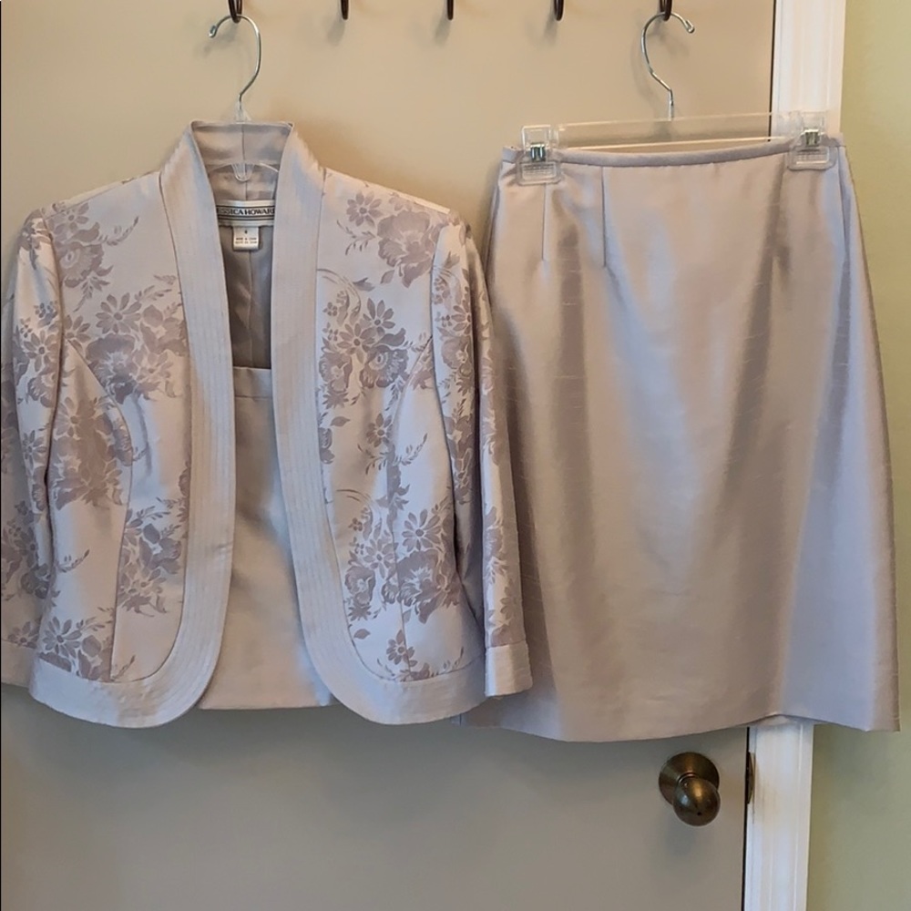 3 piece taupe formal suit size 8